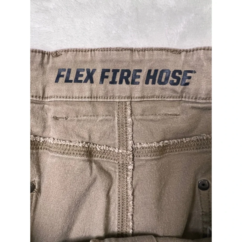Duluth Flex Fire Hose Carpenter Pants Canvas Mens 40x30 (fits 39x29) Tan Work